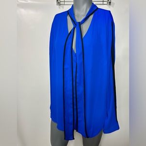 New York & Company Royal blue shirt with black accents XL